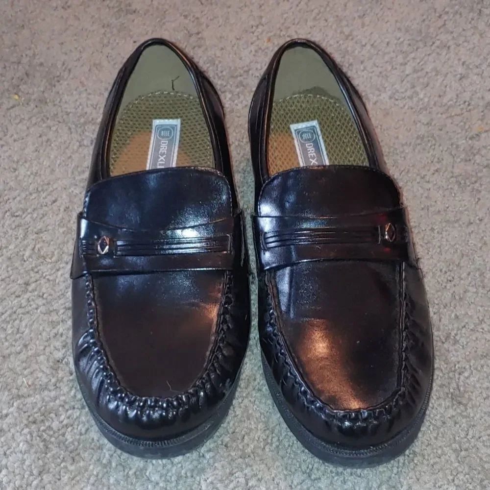 Drexlite men's black dress shoes Sz 9EEE